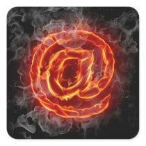 Atheist - burning A @ Square Stickers