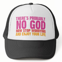 Atheist Bus Campaign (Vertical) Trucker Hats