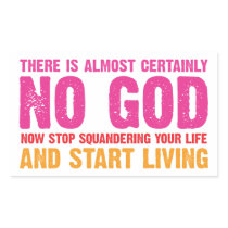 Atheist campaign: There is almost certainly no god Rectangle Stickers