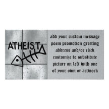 Atheist Fish Custom Photo Card