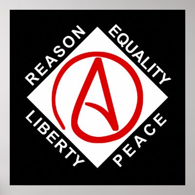 Atheist logo poster by Godless_Monsters