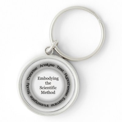 Atheist Scientific Method Acronym Keychains by crispysea
