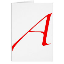 Atheist Symbol (Red A) Greeting Card