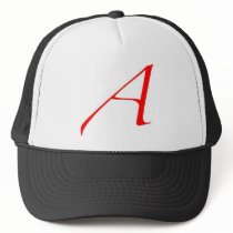 Atheist Symbol (Red A) Mesh Hats