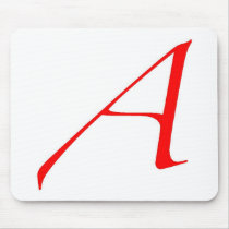 Atheist Symbol (Red A) Mouse Pad