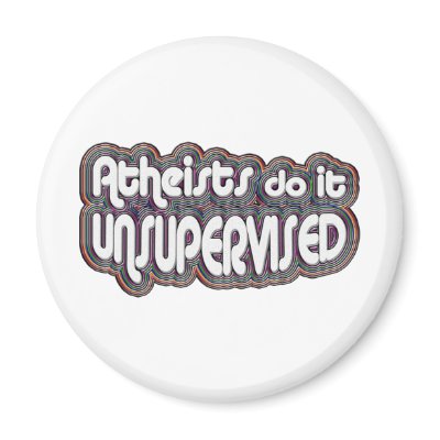 Atheists Do It Unsupervised Refrigerator Magnets by GodlessGifts