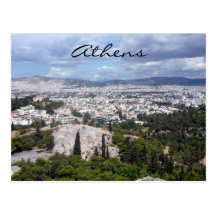 athens city view postcard