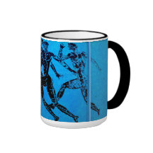 Athens Marathon Blue Print Mugs