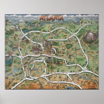Atlanta Georgia Cartoon Map posters