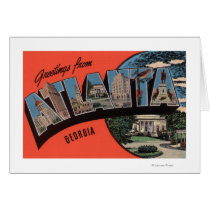 Atlanta, Georgia - Large Letter Scenes Greeting Cards