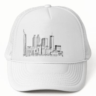 ATLANTA SKYLINE TRUCKER HAT by DominoAlley