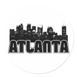 Atlanta Skyline Round Stickers