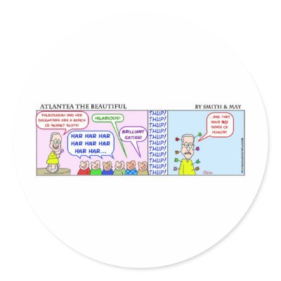 Atlantea david letterman sarah palin round stickers by rexfmay