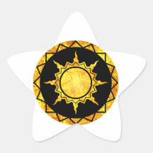 Atlantean Sun on Black Star Stickers