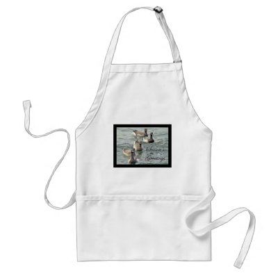Atlantic Brant Geese Season's Greetings Series Aprons by CarolsCamera
