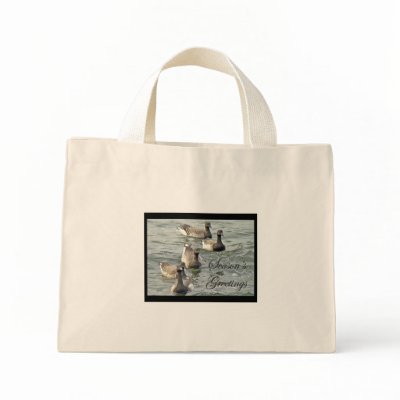 Atlantic Brant Geese Season's Greetings Series Canvas Bags by CarolsCamera