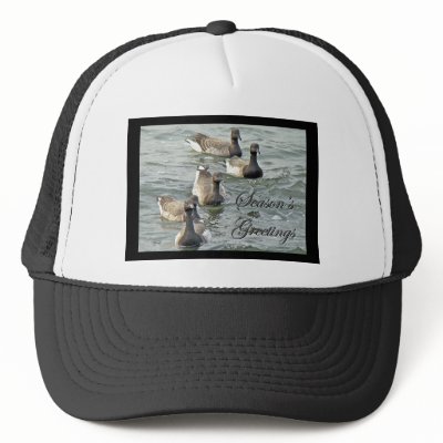 Atlantic Brant Geese Season's Greetings Series Trucker Hats by CarolsCamera