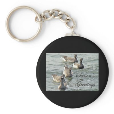 Atlantic Brant Geese Season's Greetings Series Key Chain by CarolsCamera