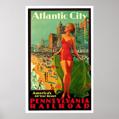 Atlantic City New Jersey Girl Vintage Travel by fotoshoppe