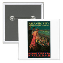 Atlantic City Pennsylvania Railroad Vintage Art Pins