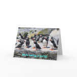 Atlantic Puffins We're Having a Party Greeting Card