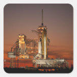 Atlantis awaiting the mission into space square stickers