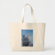 Atlantis on Launch Pad Canvas Bags