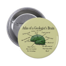Atlas of a Geologist's Brain Funny Gifts Buttons