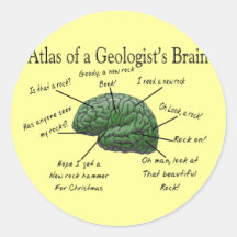 Atlas of a Geologist's Brain Funny Gifts Round Sticker