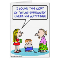 atlas shrugged ayn rand under mattress greeting card