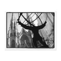 Atlas & St. Patrick's Cathedral Postcard