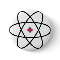 atom nucleus chemistry pinback button