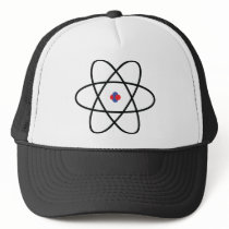 atom nucleus chemistry trucker hat