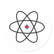 Atom Nucleus Round Stickers
