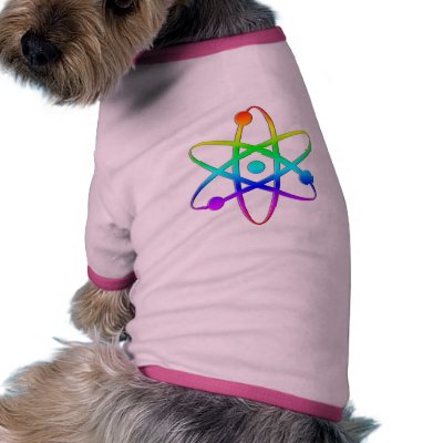 atom rainbow doggie t-shirt by GeeksRock
