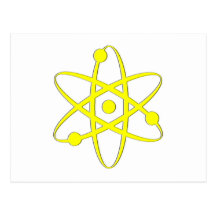 atom yellow post card