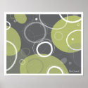 Atomic Age Abstract in Olive Poster posters