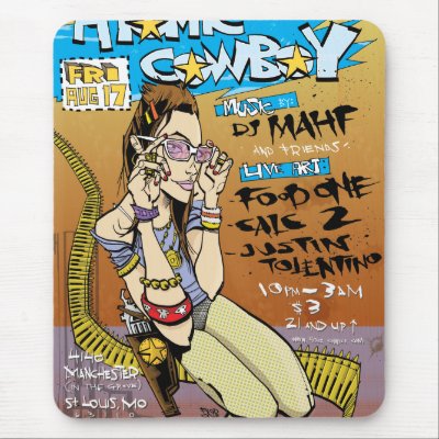 Atomic Cowboy Mousepad by 40ozcomics