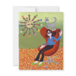 Atomic Lounge with Cool Cat and Girl Personalized Invitations