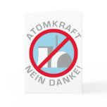 Atomic power no thanks grußkarte