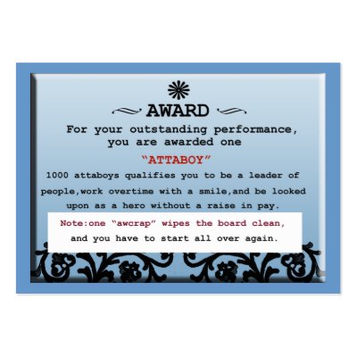 attaboy certificate by wolffreeborn