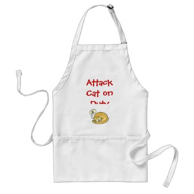 Attack Cat on Duty Apron by KCPhotographys_Gifts
