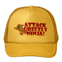 Attack Grizzly Ninja Trucker Hat