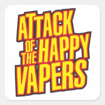 Attack of the Happy Vapers Square Stickers
