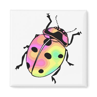 Attack of the Psychedelic Ladybug Square Magnets by kchippie