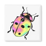 Attack of the Psychedelic Ladybug Square magnets