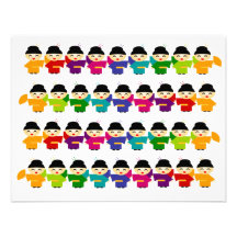Attack of the Rainbow Geisha Dolls Personalised Invites