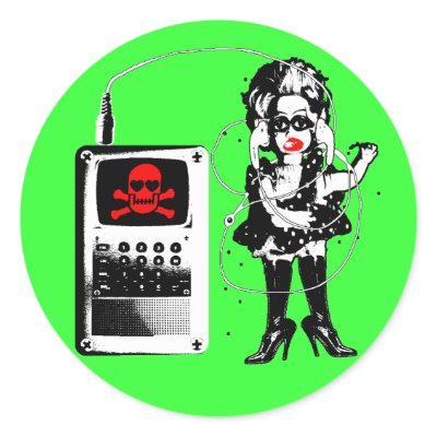 Attack of the Techno-Bimbos!!! Round Sticker by mercurius