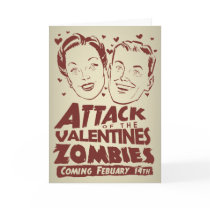 Attack of the Valentines Zombies Greeting Cards