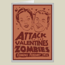Attack of the Valentines Zombies Customisable Card cards